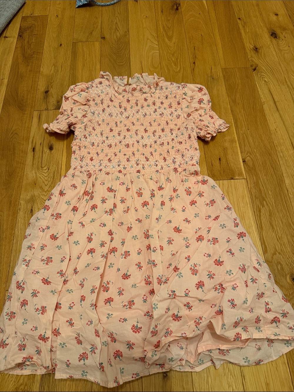 Janie and Jack Pink Floral Smocked Sundress